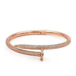 11.50 Ct Diamonds Spike Pin Twisted Nail Designer Bracelet 14k Rose Gold Over