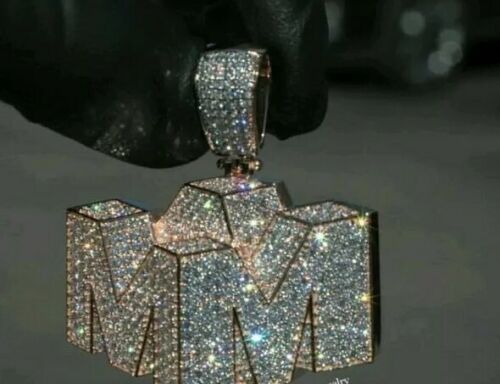 Lucky M-M Pendant HipHop Style Diamond Studded Solid Sterling Silver925