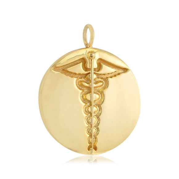 925 Sterling Silver Gold Plated Doctor Sign Handmade Pendant Jewelry PEMJ-786