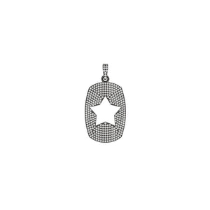 1.65cts Genuine Pave Diamond 925 Silver Initial Star Pendant Handmade Jewelry