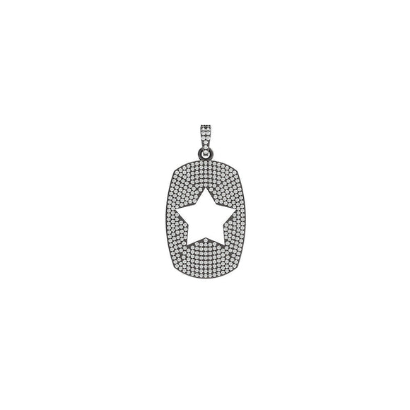 1.65cts Genuine Pave Diamond 925 Silver Initial Star Pendant Handmade Jewelry