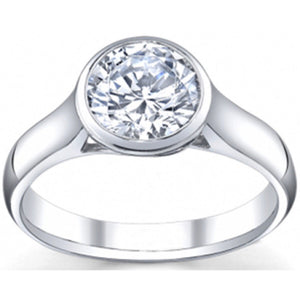 Round Cut 1.20 ct Moissanite 925 Silver Solitaire Band Accent Engagement Ring