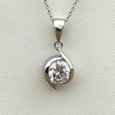 1.90Ct Round Solitaire Diamond Unique Gift Jewelry Pendant 14K White Gold Over