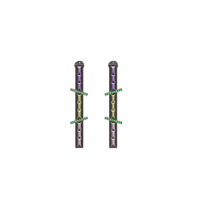 3.02ct Natural Multi Gemstone Baguette 925 Silver Long Bar Stud Earrings Jewelry