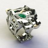 Big LION FACE kaarvin work Ring HipHop Style Ring Solid Sterling Silver925