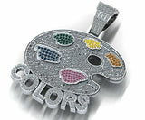 Lucky color pot Pendant HipHop Style Diamond Studded Solid Sterling Silver 925