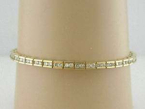 4.25 Ct Round Cut VVS1/D Diamond 4k Yellow Gold Over Womens Tennis Bracelet 8"