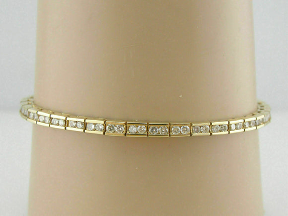 4.25 Ct Round Cut VVS1/D Diamond 4k Yellow Gold Over Womens Tennis Bracelet 8