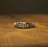 Antique Design Harry Potter Owl Hedwig Engagement Wedding Ring Sterling Silver