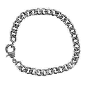 Gorgeous Pave Diamond 925 Solid Silver Link Chain Bracelet Jewelry BRMJOS-364