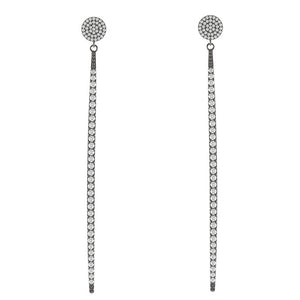 0.756CTW Genuine Pave Diamond 925 Sterling Silver Long Dangle Earrings Jewelry