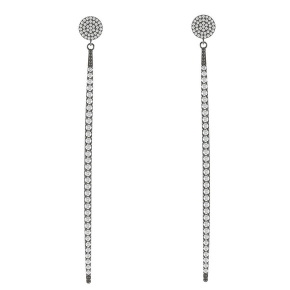 0.756CTW Genuine Pave Diamond 925 Sterling Silver Long Dangle Earrings Jewelry