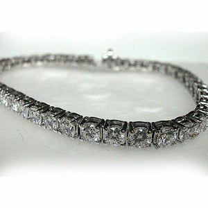 3.00 Ct Round Cut Diamond Tennis Bracelet In 14k White Gold Finish 4 Prong 7"