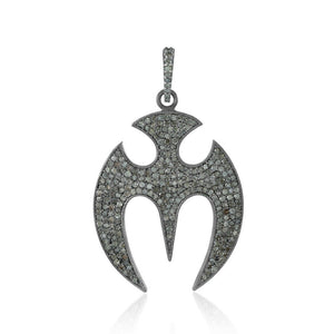 Natural Pave Diamond Bat 925 Solid Silver 18" Chain Pendant Jewelry PEMJOS-748