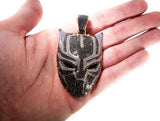 Black Panther Pendant Lucky HipHop Style Diamond Studded Solid Sterling Silver