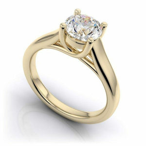 Beautiful 1.3Ct White Round Cut Rose Gold Bridal Engagement Ring Sterling Silver