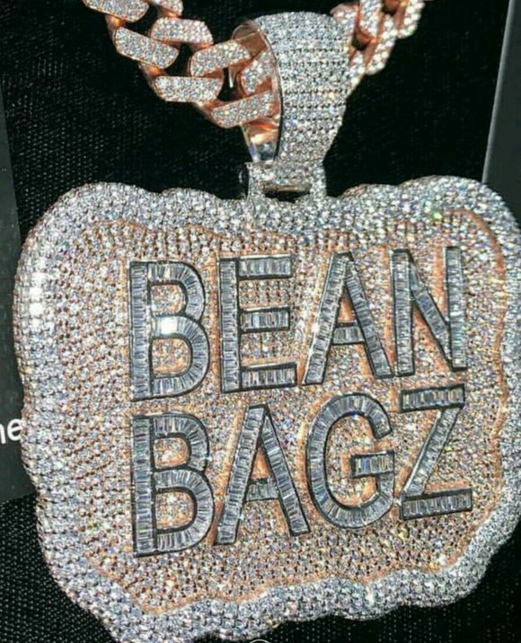 Lucky BEAN-BAGZ UNIQUE Pendant HipHop Style Diamond Studded Sterling Silver925