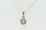 0.28ct Gray Slice Diamond Necklace, 925 Sterling Silver, Natural Diamond, Round Slice Diamond pendant