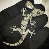 HipHop Style Pendant LIZARD reptiles Diamond Studded Solid 925 Sterling Silver