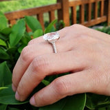 Engagement Ring White 10 carat Oval Cut Bridal Wedding Ring Women Jewelry Gift