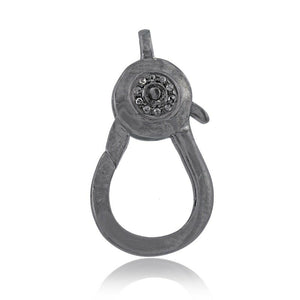 Natural Pave Diamond 925 Solid Silver Clasp Lobster Finding Jewelry FIMJ-286