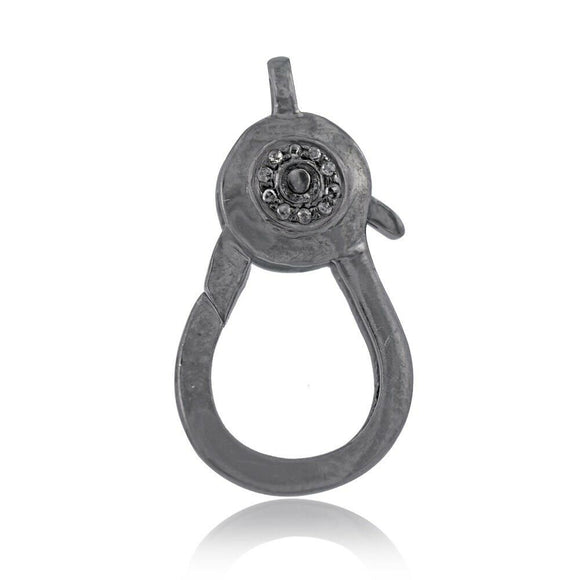 Natural Pave Diamond 925 Solid Silver Clasp Lobster Finding Jewelry FIMJ-286