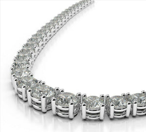 16" Created Diamond Graduated Tennis Necklace 10.00tcw 925 Solid Sterling Silver