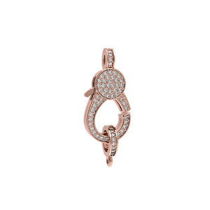 Natural Pave Diamond 14k Rose Gold Lobster Lock Claps Finding Jewelry FI-81RWD