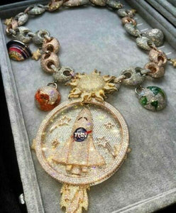Lucky YRN Pendant HipHop Style Diamond Studded chain Solid Sterling Silver925