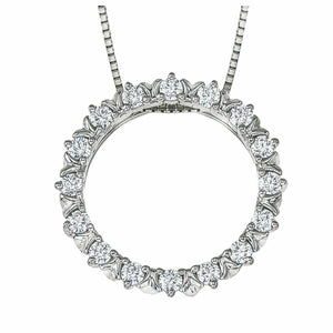 Womens 1/4 CT. T.W. Round Cut White Diamond 10K White Gold Over Pendant Necklace