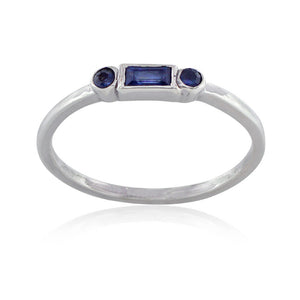 Natural Blue Sapphire Gemstone 925 Solid Silver Band Ring Jewelry Sz 7 RIMJ-327