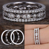 Round Brilliant Cut Diamond Eternity Band Engagement Ring 14k White Gold Finish