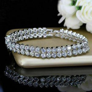 Women's Special 7 CT Round S-Link Diamond Tennis Bracelet 7" 14K White Gold Over