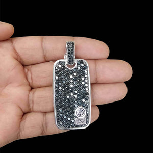 DY 925 Inspired Rare Extra Large Chevron Streamline Heavy Dog Tag Pendant 7.85CT