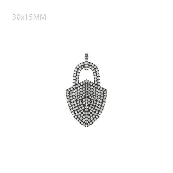Natural Micro Pave Set Diamond Look Design 925 Sterling Silver Handmade Jewelry