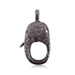 92.5 Sterling Silver Pave Diamond Lobster Lock Clasp Handmade Finding Jewelry