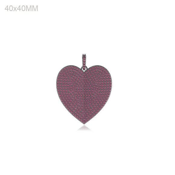 6.51CT Natural Pink Ruby Gemstone Heart Pendant 925 Sterling Silver Fine Jewelry