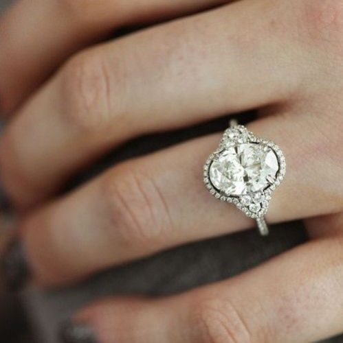 3.00 Ct Off White Oval Moissanite Ring Engagement Promise 925 Sterling Silver 7