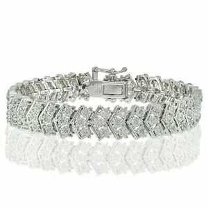 1.0 CT Diamond Miracle Set Chevron 7.5" Tennis Bracelet Jewelry Gift Accessories