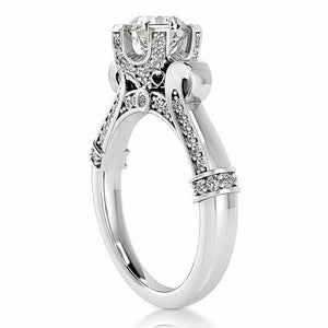 1.20 Carat D VS2 Solitaire Diamond Engagement Ring Round Cut 14K White Gold Over