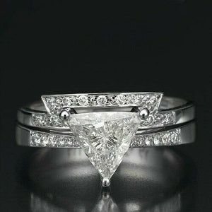 1.40ct TRIANGLE CUT SOLITAIRE Bridal Engagement Wedding Ring 925 Sterling Silver