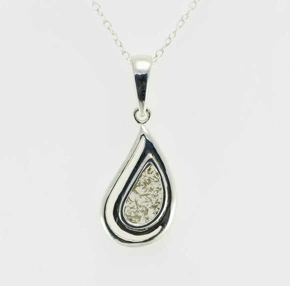 0.39ct Gray Slice Diamond Necklace, 925 Sterling Silver, Natural Diamond, leaf Slice Diamond pendant