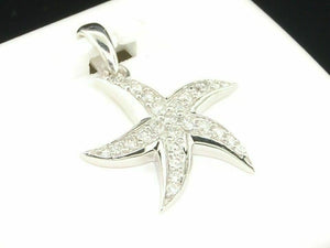 925 Sterling Silver 2 Ct Diamond Starfish Pendant Charm For Ladies Without Chain