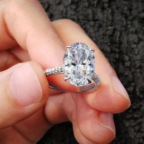 Engagement Ring White 10 carat Oval Cut Bridal Wedding Ring Women 10k white gold