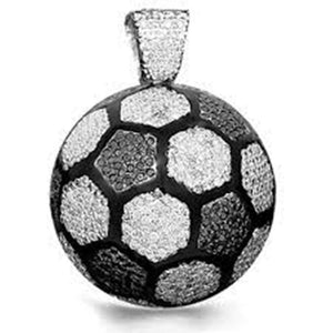 Soccer Pendant Football Theme Sports Style Gift Unisex Solid Sterling Silver