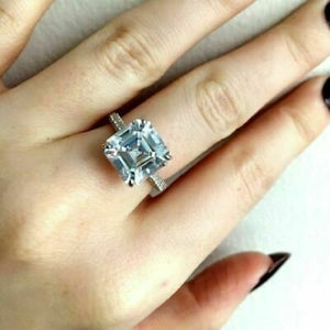 2.50 Ct Asscher-Cut VVS1 Diamond Solitaire Engagement Ring Solid 14k White Gold