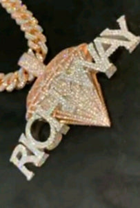 Lucky RICHWAY Pendant HipHop Style Diamond Studded chain Solid Sterling SILVER