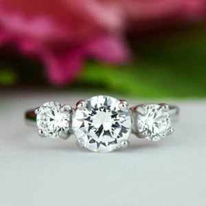 Diamond Engagement Ring Women 4 Ct 3 Stone Bridal Wedding Ring Free Shipping