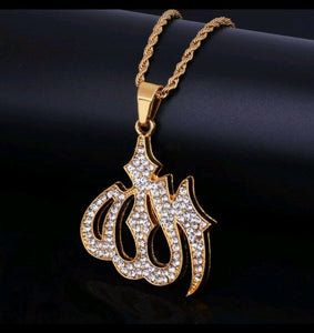 Allah Statement pendant lucky Style Solid with 24 inch chainSterling Silver 925