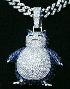 HipHop Style Pendant PENGUIN 🐧 Diamond Studded Sterling Silver 925